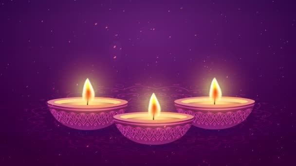Happy Diwali Festival Diwali Lumière Brûlante Animation Vidéo Diwali Heureux — Video