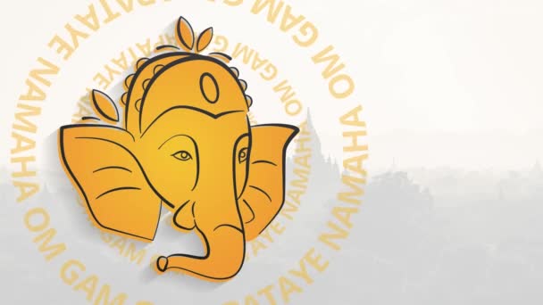 Arka Plan Spektrum Döngü Animasyonunda Işıklandırmada Ganesh Chaturthi Mutlu Olsun — Stok video