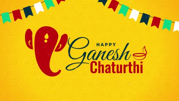 Happy Ganesh Chaturthi Belysning Bakgrundsspektrum Loopas Animation Glad Ganesh Chaturthi — Stockvideo