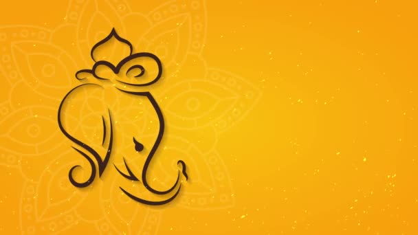 Happy Ganesh Chaturthi Oświetleniu Tle Spektrum Pętli Animacji Szczęśliwy Ganesh — Wideo stockowe