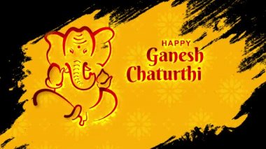 Arka plan spektrum döngü animasyonunda ışıklandırmada GANESH CHATURTHI mutlu olsun. Ganesh Chaturthi Lordu Ganesh kutlu olsun. Diwali Arkaplanı, Diwali Kutlaması Diwali, Deepavali Geleneksel. Işık Festivali