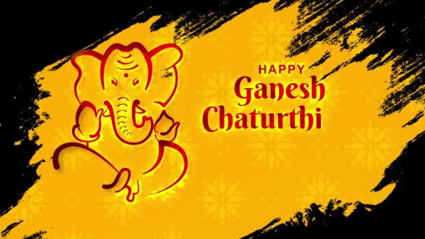 Feliz Chaturthi Ganesh Iluminación Animación Bucle Espectro Fondo Feliz Ganesh — Vídeo de stock