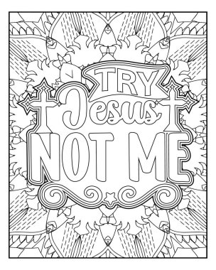 Yetişkinler için İncil Ayet Renk Sayfası. İncil Renk Sayfası.