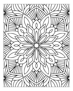 Yetişkinler için çiçek mandala renklendirme sayfası. Mandala Renk Sayfası