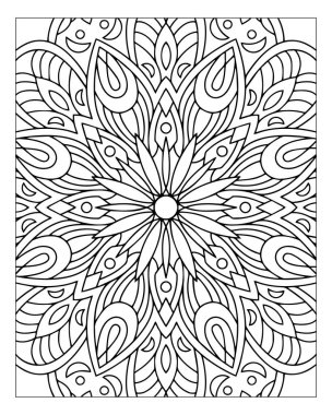 Yetişkinler için çiçek mandala renklendirme sayfası. Mandala Renk Sayfası