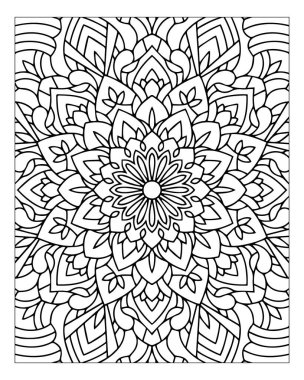 Yetişkinler için çiçek mandala renklendirme sayfası. Mandala Renk Sayfası