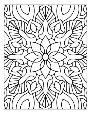 Yetişkinler için çiçek mandala renklendirme sayfası. Mandala Renk Sayfası