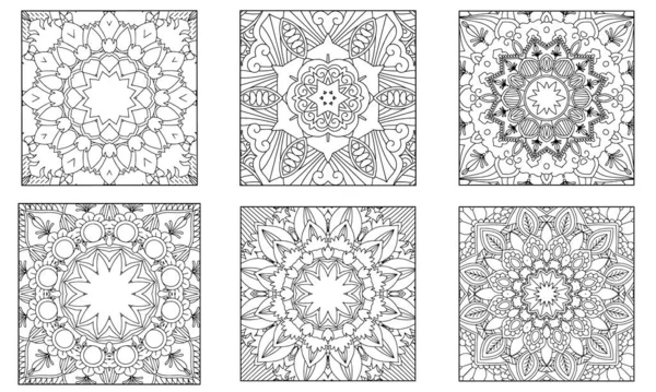 Mandala Renklendirme Sayfası. Mandala Çizgi Sanat Tasarımı. Çiçek Mandala Tasarımı.