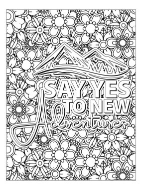 Yetişkinler için motivasyon tırnak boyama sayfası. Motivasyon Mandala Renk Sayfası