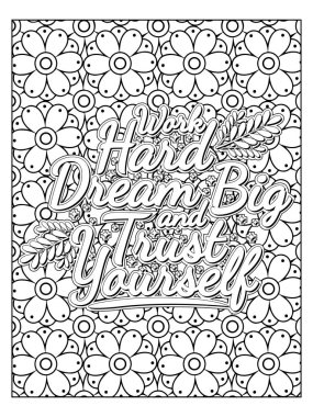 Yetişkinler için motivasyon tırnak boyama sayfası. Motivasyon Mandala Renk Sayfası.