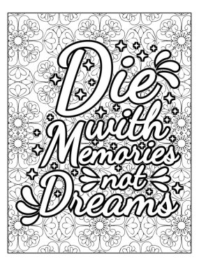 Yetişkinler için motivasyon tırnak boyama sayfası. Motivasyon Mandala Renk Sayfası.