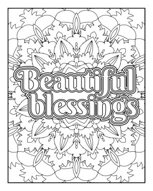 Yetişkinler için minnettarlık tırnak boyama sayfası. Minnettarlık Mandala Renk Sayfası.