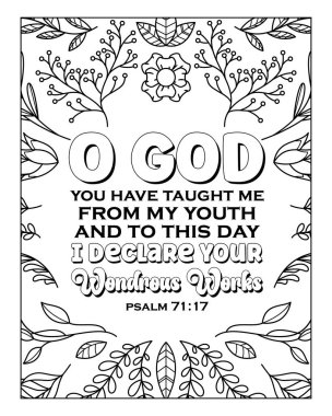 Yetişkinler için İncil Renk Sayfası. İncil Ayeti Mandala Renklendirme Sayfası