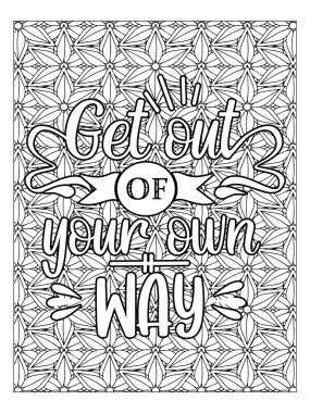 Yetişkinler için motivasyon tırnak boyama sayfası. İlham verici Mandala Renk Sayfası