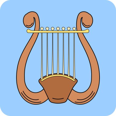 Vektör Lyra düz simgesi