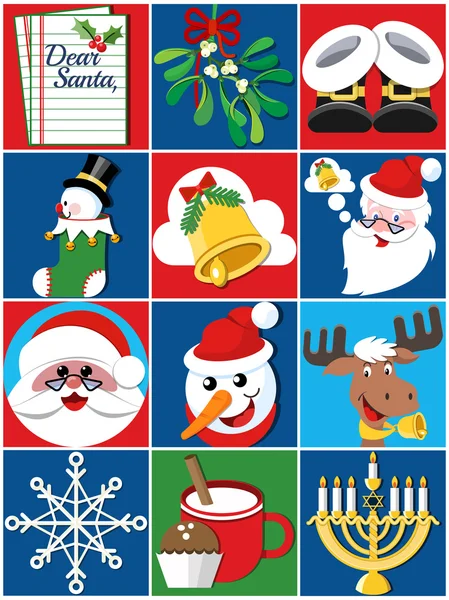Iconos planos de Navidad Vectores De Stock Sin Royalties Gratis