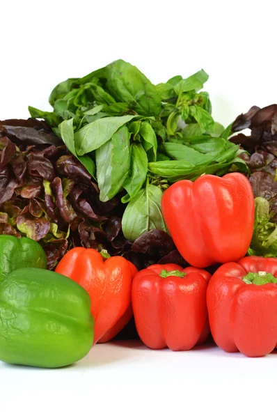 Peppers and salad — Stock Photo, Image