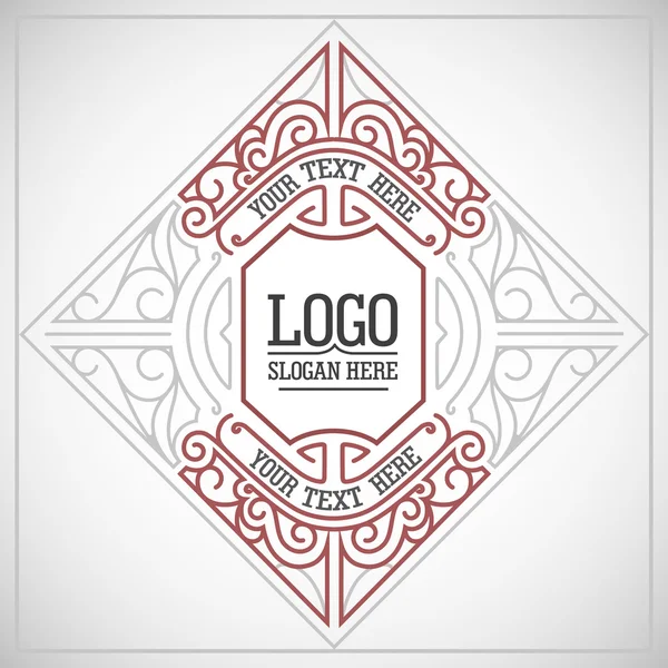 Marco de estilo lineal geométrico vectorial - borde art deco para texto. Diseño de portada de cuaderno de bocetos — Archivo Imágenes Vectoriales