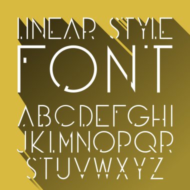 Vektör Lineer yazı - basit ve minimalist alfabesi çizgi stili ile. Kozmik stili.