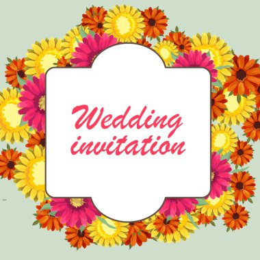 Tebrik kartı, suluboya, davetiye düğün, doğum günü ve diğer tatil ve yaz arka planı için kullanılabilir. Vektör çizim.