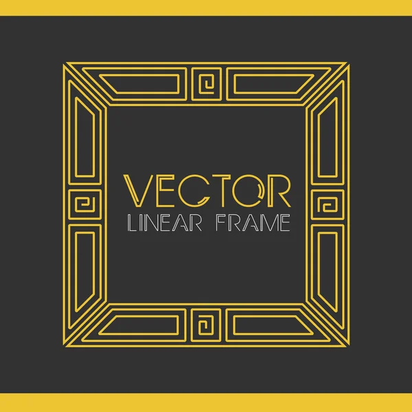 Vector geometric linear style frame - art deco text decoration.  Monogram — Stock Vector