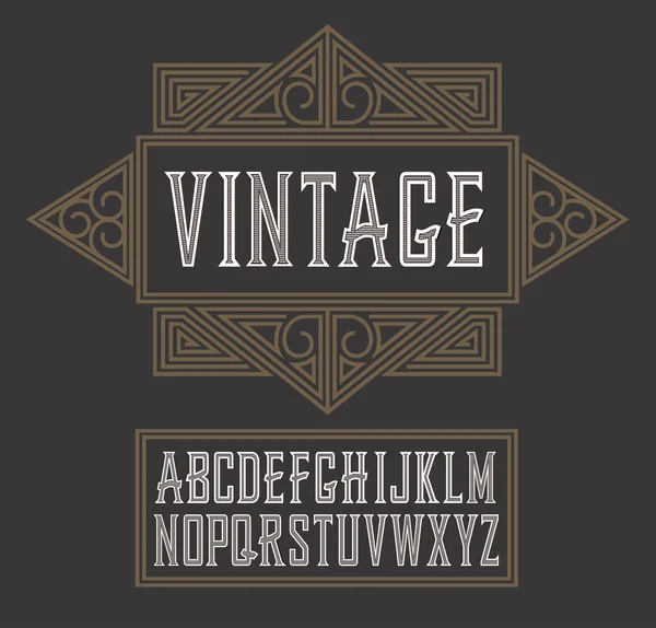 Vector vintage label font, estilo moderno. Estilo de etiqueta de uísque Vetor De Stock