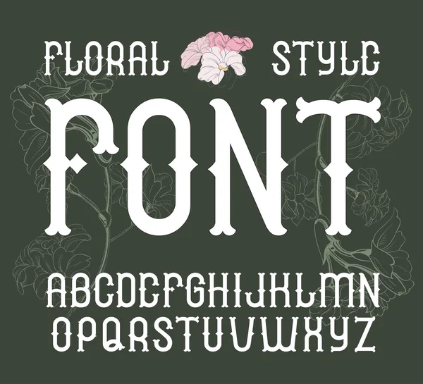 Vector floral vintage style font. Elegante alfabeto de flores — Vector de stock