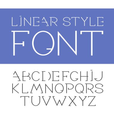 Vektör Lineer yazı tipi - basit ve minimalist alfabesi ile çizgi stili