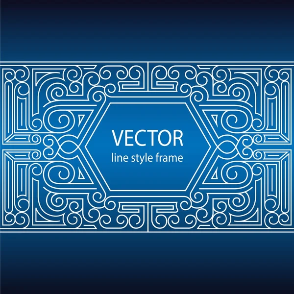 Vector geometric linear style frame - art deco border for text. Sketchbook cover design — Stock Vector