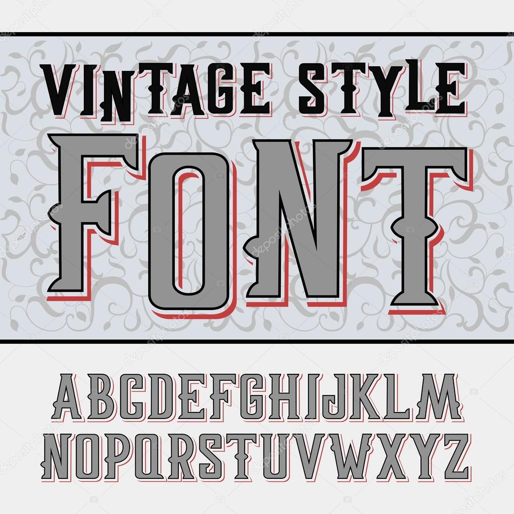 Vector handy crafted vintage label font