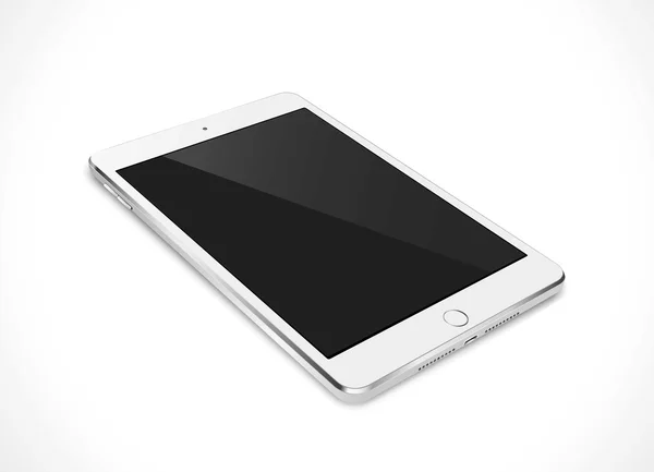 Tablette pc réaliste avec écran noir isolé sur fond blanc. Illustration vectorielle eps10 — Image vectorielle