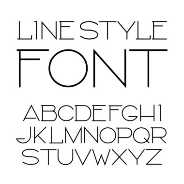 Vektör Lineer yazı tipi - basit ve minimalist alfabesi ile çizgi stili