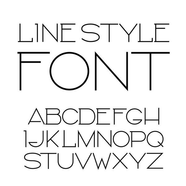 Vektör Lineer yazı tipi - basit ve minimalist alfabesi ile çizgi stili — Stok Vektör