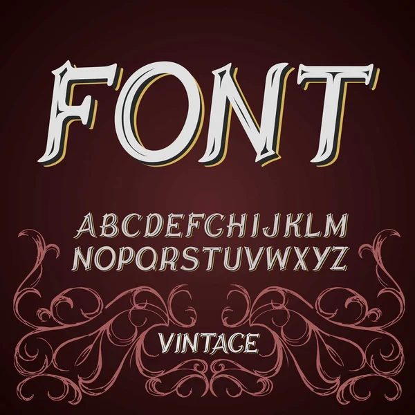 Lettertype voor vector-vintage label op een donkere backround — Stockvector