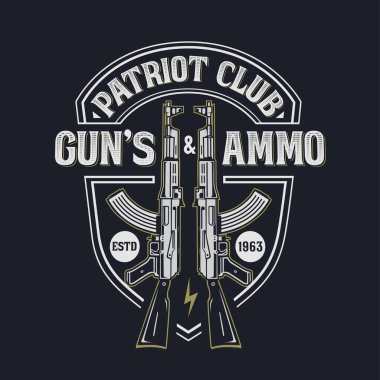Patriot Kulübü vektör etiketi. Amcıklar ve Cephaneler