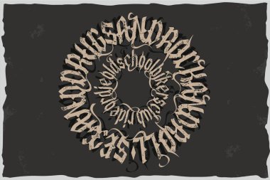 Rock and roll gotik yuvarlak tişört tasarımı