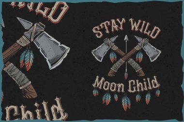 Stay wild moon child - tshirt vector illustration clipart