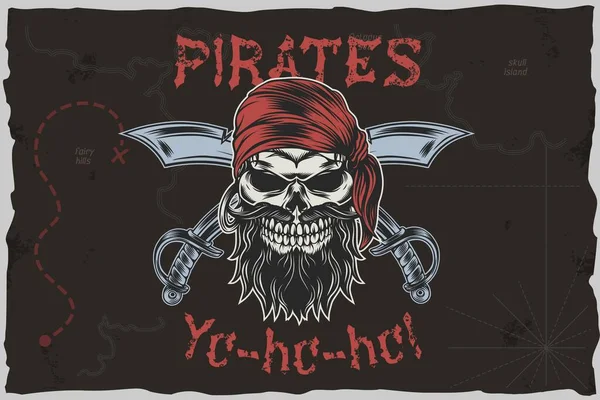 Piraten yohoho - tshirt vector illustratie — Stockvector