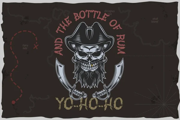 Piraten yohoho - tshirt vector illustratie — Stockvector