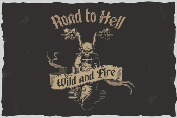 Road to hell - illustration vectorielle de t-shirt — Image vectorielle