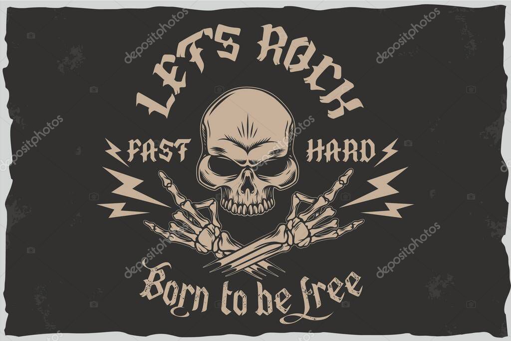 Born to be free - vector tshirt illustration.