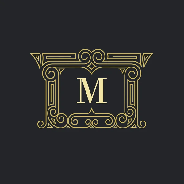 Luxury line art logo mall — Stock vektor