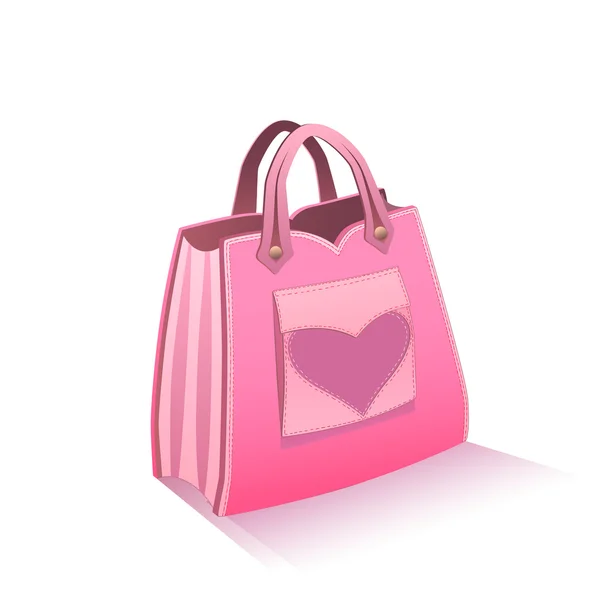 Vector female pink bag — Stock Vector