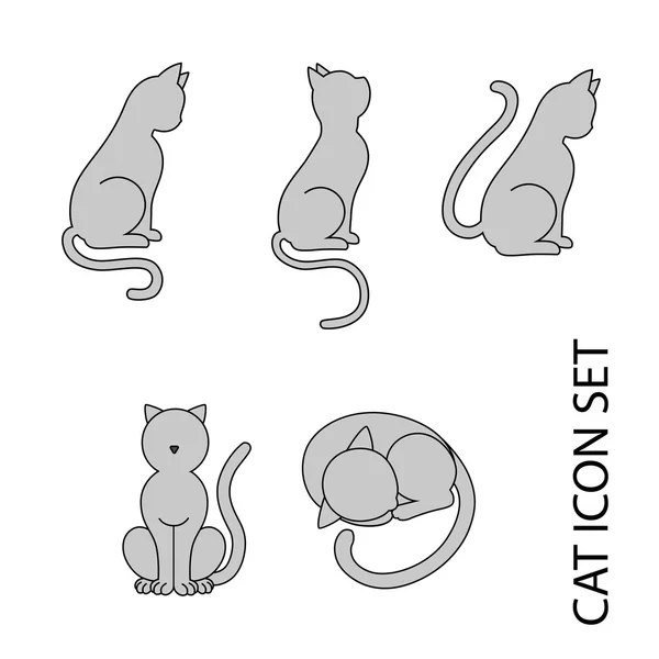 Ensemble d'icônes vectorielles pour chat — Image vectorielle