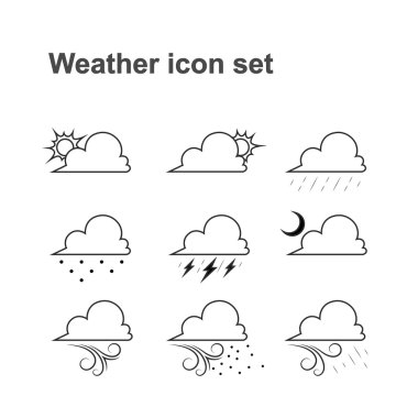vektör weather simge seti
