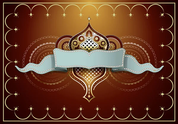 Cinta estilo indio vectorial. Elemento de diseño materiales religiosos — Vector de stock