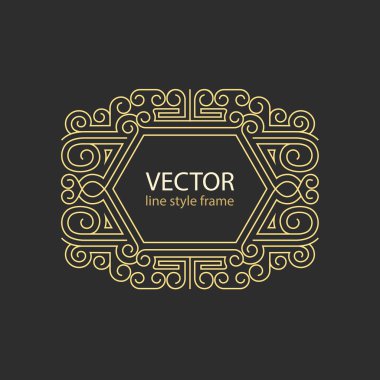 Vektör geometrik çizgi stil çerçevesi