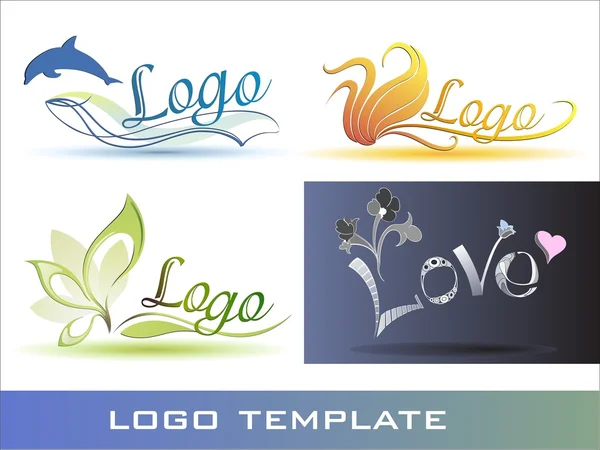 Conjunto de modelo de logotipo natural vetorial — Vetor de Stock