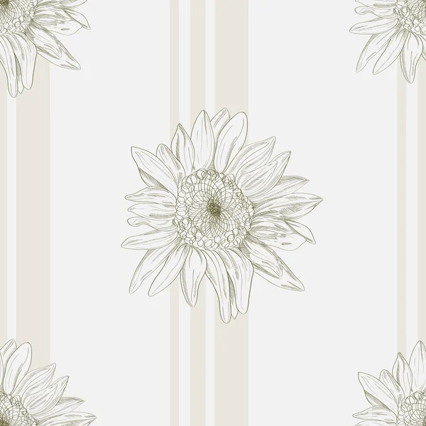 Vector hend dibujo flor fondo — Vector de stock