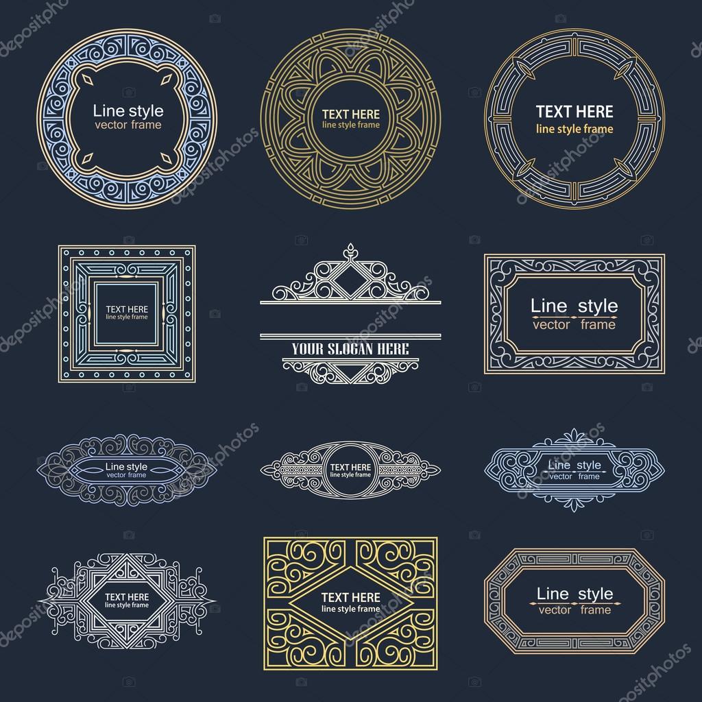 Set Luxury Logos template flourishes calligraphic line